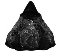 BBYOUTH Cape Viking | Mi-Longue | à Capuche | avec Poche | Doublure en Fausse Cachemire | Automne-Hiver | Cape Nordique Valhalla,God of Odin,XL