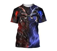 BBYOUTH T-Shirt Américain Fenrir Wolf Vegvisir Norse Mythologie Viking Viking Valhalla Odin Dieu 2021 Summer Casual Impression 3D Col Rond Manche Courte (Taille Américaine),Geri and freki,XL