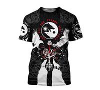BBYOUTH T-Shirt De Tatouage 3D Vikings Tee-Shirt Mens Graphique À Manches Courtes Imprimées Nordiques Mythe Hippie Femmes Cosplay T-Shirt (11 USA Taille),Fenrir Wolf,XL