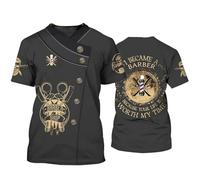 BBYOUTH T-Shirt pour Barbier Imprimé en 3D Homme d'été Occasionnel Chemise Manches Courtes pour Salon Coiffure et Rasage,Barber Shop,L