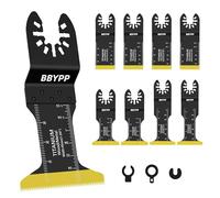 BBYPP Lot de 8 Lame Scie Oscillante Titane pour Metal, Lame Outil Multifonction Accessoires pour Métal, Vis, Plastique, Bois, Coupe Affleurante, Multi-outils Universelles à Dégagement Rapide