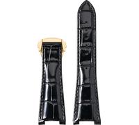 BBZ 25MM Folding Buckle cuir Watch Strap compatible avec Omega Constellation Series Men Concave Interface cuir Watch Bracelet