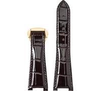 BBZ 25MM Folding Buckle cuir Watch Strap compatible avec Omega Constellation Series Men Concave Interface cuir Watch Bracelet