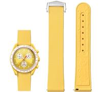 BBZ Bracelet de Montre Caoutchouc Fluoré 20mm Boucle Déployante en Acier Inoxydable, Dégagement Rapide FKM Caoutchouc Bande de Remplacement pour Femme Homme