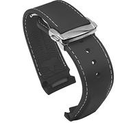 BBZ Bracelet de Montre en Caoutchouc à extrémité incurvée 20 mm 22 mm Compatible avec Omega Seamaster 150/300/600 Speedmaster Planet Ocean Sports Silicone Strap Bracelet