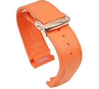 BBZ Bracelet de Montre en Caoutchouc à extrémité incurvée 20 mm 22 mm Compatible avec Omega Seamaster 150/300/600 Speedmaster Planet Ocean Sports Silicone Strap Bracelet