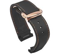 BBZ Bracelet de Montre en Caoutchouc à extrémité incurvée 20 mm 22 mm Compatible avec Omega Seamaster 150/300/600 Speedmaster Planet Ocean Sports Silicone Strap Bracelet