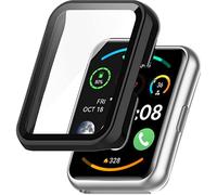 BBZ Compatible avec Oppo Watch Free Coque,Film de Protection en Verre + Lunette en Plastique Dur, Protection complète Compatible avec Huawei Watch fit/Huawei fit New