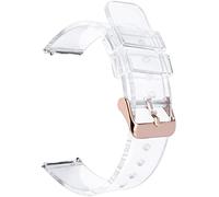 BBZ Sangle Transparente Compatible avec Samsung Galaxy Watch Active 2 Strap/Galaxy Watch 4 40mm/44mm Strap, 20mm Silicone Wristband for Galaxy Watch 4 Classic/Watch 3 41mm/Garmin Vivoactive 3