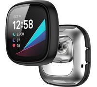 BBZ versa3 Coque,Film de Protection en Verre + Lunette en Plastique Dur, Protection complète Compatible avec Fitbit versa3, Sense