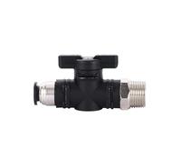 BC 1/8" 3/8" 1/2" PT Filetage mâle Vanne à boisseau sphérique pneumatique à interrupteur manuel Tube 4-12 mm Connecteur à emboîtement Vanne manuelle à tourner(BC6-01)