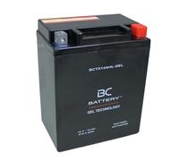 BC BATTERY Batterie de démarrage pour moto avec GEL 12V 14Ah BCTX14AHL-GEL Moto&Scooter, sans entretien, scellée, préchargée, similaire à YTX14AHL-BS/YB14L-A2-FA