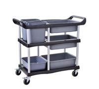 Bc-elec - GX-032E Chariot de débarrassage et de dressage, chariot de cuisine, chariot à 3 niveaux avec freins, 104x46x91cm