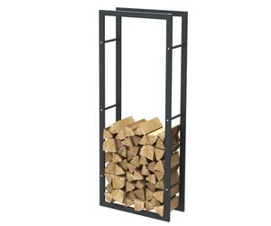 Bc-Elec - Hhwpf0004 Rangement À Bois En Acier Noir 150*60*25cm, Rack Pour Bois De Chauffage, Range-Bûches Noir