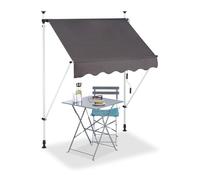 Bc-Elec - Hhyva1512-Ant Auvent Rétractable Manuel Store Banne Marquise Pour Patio & Terrasse 150x120cm Gris Antracite Gris