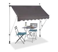 Bc-Elec - Hhyva2012-Ant Auvent Rétractable Manuel Store Banne Marquise Pour Patio & Terrasse 200x120cm Gris Antracite Gris