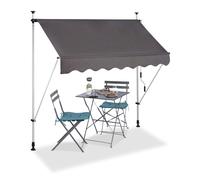 Bc-Elec - Hhyva2012-Ant Auvent Rétractable Manuel Store Banne Marquise Pour Patio & Terrasse 200x120cm Gris Antracite Gris