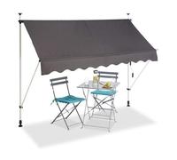 Bc-Elec - Hhyva2512-Ant Auvent Rétractable Manuel Store Banne Marquise Pour Patio & Terrasse 250x120cm Gris Antracite Gris