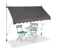 Bc-Elec - Hhyva2512-Ant Auvent Rétractable Manuel Store Banne Marquise Pour Patio & Terrasse 250x120cm Gris Antracite Gris