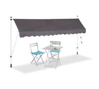Bc-elec - HHYVA3512-ant Auvent rtractable manuel store banne marquise pour patio & terrasse 350x120cm gris antracite
