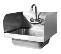 Bc-elec - HJJSS0019 Lave-mains mural inox, évier mural avec parois latérales acier inoxydable gastronomie restaurant cuisine