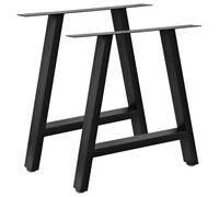 Bc-elec - HJJTS0015-B 2 Pieds de table en acier noir 70x72cm, Pieds pour meubles, Pieds de table mtal avec pieds rglables