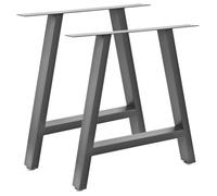 Bc-elec - HJJTS0015-S 2 Pieds de table en acier gris 70x72cm, Pieds pour meubles, Pieds de table métal avec pieds réglables