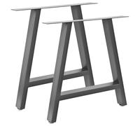 Bc-elec - HJJTS0015-S 2 Pieds de table en acier gris 70x72cm, Pieds pour meubles, Pieds de table mtal avec pieds rglables