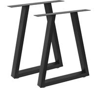 Bc-elec - HJJTS0017-B 2 pieds de table en acier noir 60x72cm, cuivre de table pour meubles, pieds de table en métal avec pieds réglables.