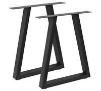 Bc-elec - HJJTS0017-B 2 Pieds de table en acier noir 60x72cm, Pieds pour meubles, Pieds de table mtal avec pieds rglables