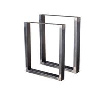 Bc-elec - HM6072-S 2 pieds de table en acier laqué rectangulaire 60x72cm, Pieds de meubles, Pieds de table en métal