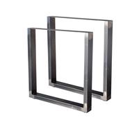 Bc-elec - HM7072-S 2 pieds de table en acier laqué rectangulaire 70x72cm, Pieds de meubles, Pieds de table en métal