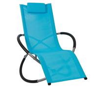 Bc-elec - HMBL-04-BLUE Chaise longue bleu, relax de jardin, chaise de jardin, rocking chair, rsistant aux intempries, max 180kg