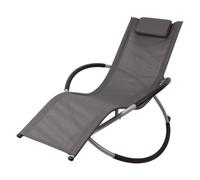 Bc-elec - HMBL-04-GREY Chaise longue grise, relax de jardin, chaise de jardin, rocking chair, rsistant aux intempries, max 180kg