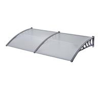 Bc-Elec - M100300 Auvent De Porte 100x300cm, Abri De Porte D'entrée, Avant-Toit Transparent, Porche Gris
