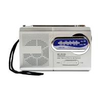 BC-R-R119 Mini Radio, Portable AM FM Télescopique Antenne Pocket Radio World Receiver Enceinte Battret, Siliver (sans Batterie) Pocket