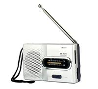 BC-R21 Mini Radio, Portable AM FM Télescopic Antenne Pocket Radio World Receiver Enceinte Battret, SILIVER (sans Batterie) POCKE