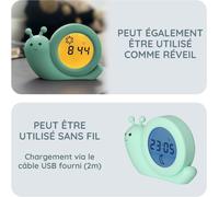 Bc110gn Simon - Réveilleur - Réveil Éducatif Pour Enfants Veilleuse - Apprendre À Dormir Et Se Réveiller Avec Un Réveil Led Pour Enfants - Escargot, Menthe[Vei9270690]