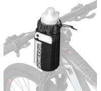 Bca-Porte-Bidon De Vélo, Sacoche De Guidon Pour Gourde 1 Litre Sacoche De Vélo Isolée Avec Porte-Bouteille D'eau Et Poche Pour Téléphone Portable Noir