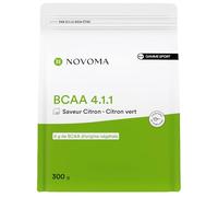 NOVOMA BCAA 4.1.1, Acides Aminés pour la Récupération Musculaire, 6g par Portion, Saveur Citron - Citron Vert, 30 Portions, Sachet 300g, Fabriqué en France