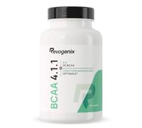 BCAA 4.1.1 | Acides Aminés en Comprimés | L-Leucine, L-Isoleucine, L-Valine & Vitamine B6 | Construction et Récupération Musculaire | Efficace contre les courbatures | 90 Comprimés Vegan | Revogenix