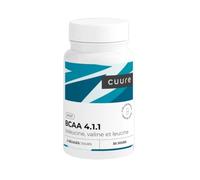BCAA 4:1:1 - CUURE | Leucine Isoleucine Valine 2500 mg | Soutien Musculaire & Récupération | Synthèse Protéique & Performance Sportive | 30 jours - 150 gélules | Vegan - Fabriqué en France