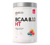 BCAA 8.1.1 | Acides Aminés en Poudre | 8g de Leucine + 1g de Citrulline par Dose | Construction et Récupération Musculaire | Efficace Contre l’Acide Lactique | Fruits Rouges 500g | Eiyolab