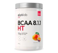 BCAA 8.1.1 | Acides Aminés en Poudre | 8g de Leucine + 1g de Citrulline par Dose | Construction et Récupération Musculaire | Efficace Contre l’Acide Lactique | Mangue Passion 500g | Eiyolab