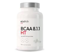 BCAA 8.1.1 | Comprimés d'Acides Aminés + Vitamine B6 | 1g d'Acides Aminés par Comprimé | Construction et Récupération Musculaire | Efficace Contre l’Acide Lactique | 120 Comprimés | Eiyolab