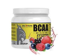 BCAA OPTIMIZ - Acides Aminés BCAA 2.1.1 enrichis en Vitamine B + Zinc, Aide à Réduire la Fatigue - 250g - Saveur Fruits des Bois - Eric Favre