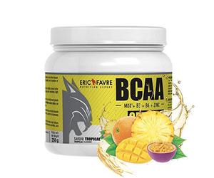 BCAA OPTIMIZ - Acides Aminés BCAA 2.1.1 enrichis en Vitamine B + Zinc, Aide à Réduire la Fatigue - 250g - Saveur Délice Tropical - Eric Favre