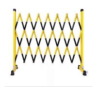 Bcade métallique extensible - Clôture de circulation rétractable avec roulettes, route extérieure et construction Ga - Noir, 1,2 x 2 m