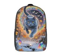 BCAKDBDOE Sac À Dos 17 Pouces Pour Adolescents - Unisexe Léger, Design Artistique 3D - Grand Sac D'École Avec Poche Ordinateur Bleu russe