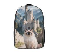 BCAKDBDOE Sac À Dos 17 Pouces Pour Adolescents - Unisexe Léger, Design Artistique 3D - Grand Sac D'École Avec Poche Ordinateur Ragdoll